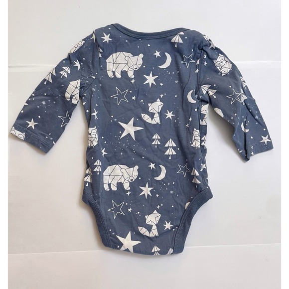 Jumping Beans Long Sleeve Bodysuit Blue Constellations Woodland Animals 6 Months - Picture 2 of 5